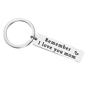 Porte-clés en acier inoxydable gravé « <span class=keywords><strong>Souviens</strong></span>-toi que <span class=keywords><strong>je</strong></span> t'aime maman papa », cadeau souvenir pour père et mère - Product Image 6