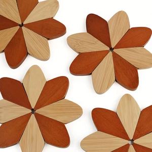Sous-plats en bois de hêtre résistants à la chaleur pour la décoration de cuisine, idéaux pour les théières et les casseroles chaudes - Product Image 1