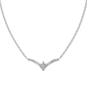 Colliers pendentifs en forme de V en zircon diamant 5A, chaîne à maillons en argent sterling 925 plaqué or 18 carats, rhodié, ne ternit pas, nouvelle collection Dylam Designer - Product Image 1