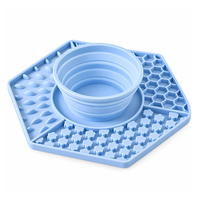 Tapis de léchage 3-en-1 en silicone, gamelle pliable pour eau, mangeoire lente, tapis d'alimentation interactif pour chiens et chats, tapis à friandises pour animaux de compagnie, vente en gros