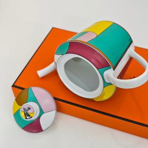 American Style 5-Piece Tea Set Best Selling Eco-Friendly Glass <b>Coffee</b> Tool Porcelain Saucer Bamboo <b>Whisk</b> 500ml-1L for Home Use - Product Image 3