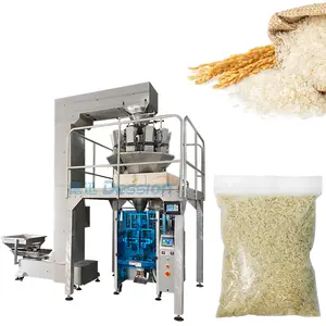 High speed 1 5 kilo granule rice bags weighing packing machine for 1 kg 5 kg puffed rice vaccum packaging machine