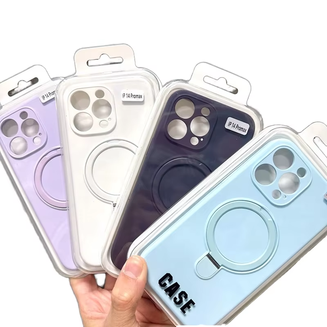 Premium Silicone Ring Kickstand Magnetic Phone Case for iPhone 17 Pro Max 16 15 14 13 12  Pure Color Silicone Back Cover Fundas