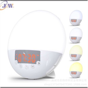 Wake Up Simulated Sunrise Sunset Dual Alarm <b>Clock</b> With Light White Noise Electronic Alarm <b>Clock</b> For <b>Desk</b> Table - Product Image 1