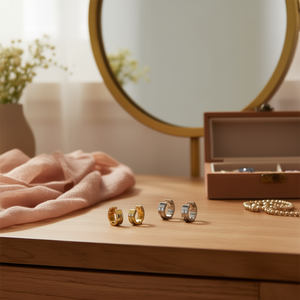 Orecchini a Cerchio Angelina in Acciaio Inossidabile 6mm Placcati Oro e Argento Unisex Gioielli alla Moda Geometrici Trendy - Product Image 5