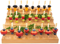 Fournisseur chinois de matériel de traiteur pour événements, support de brochettes en bambou détachable à six niveaux, présentoir alimentaire pour hôtel, complexe hôtelier W180