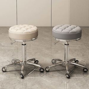 Chaise pivotante à pompe hydraulique de style moderne pour Nail Art Salon de coiffure Travail de salon de beauté Tabouret de levage rotatif en métal - Product Image 4