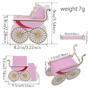 Caja de Regalo con Forma de Cochecito para Dulces, Caja de Chocolate para Baby Shower, Fiesta de Cumpleaños, Boda, Decoraciones con Temática de <span class=keywords><strong>Princesa</strong></span>, Recuerdo de Papel - Product Image 2