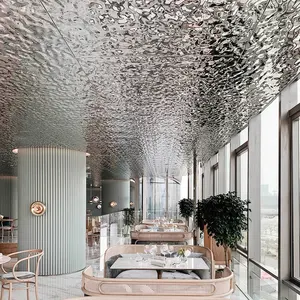 WL208 otel Villa duvar tavan dekor paslanmaz çelik 304 0.6mm-1.0mm kabartma ayna levhaları su dalgalanma levha