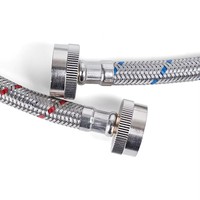Tuyau de robinet tressé en acier inoxydable 304, connecteur d'alimentation en eau chaude et froide, tuyau flexible anti-fuite