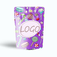 Sac d'emballage fabriqué avec impression personnalisée en couleurs feuille de mylar sac en plastique debout en aluminium mat OPP pour fenêtre bonbon alimentaire fermeture éclair