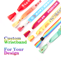 Bracelet en tissu tissé personnalisé avec logo, en polyester, fait main, promotionnel, pour festival, concert, événement