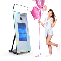Photomaton Magique Vogue avec Miroir, Kiosque Selfie Interactif avec Imprimante Flash pour Mariages, Fêtes et Location Commerciale