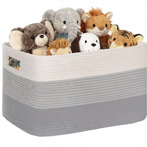 Panier <span class=keywords><strong>à</strong></span> <span class=keywords><strong>linge</strong></span> pliable en <span class=keywords><strong>corde</strong></span> tressée de 72 L avec poignées en cuir pour le salon - Product Image 1