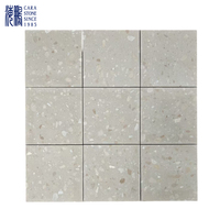 Dalles de terrazzo en pierre artificielle blanche de haute qualité, couleurs personnalisées, épaisses et résistantes à l'usure, pour escaliers de grandes villas et hôtels