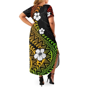 <span class=keywords><strong>Abito</strong></span> Lungo Boho Floreale con Scollo a V e Effetto Avvolgente <span class=keywords><strong>per</strong></span> Donna, Primavera-Estate 2025, Stile Polinesiano Tribale, Ideale <span class=keywords><strong>per</strong></span> Matrimoni, Lauree e Feste - Product Image 2