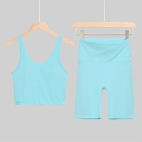 Ensemble de 2 shorts de yoga en gros, coupe ajustée, haute compression, écologique, respirant, équipement de fitness sans couture pour l'entraînement et la gym en été