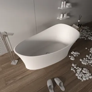 새로운 디자인 독립형 욕실 욕조 단단한 표면 간단한 사각형 욕조. 도자기 단단한 표면 욕조 경쟁력있는 가격