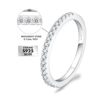 Bague empilable en argent sterling 925 massif plaqué or 14 carats avec moissanite et diamant de laboratoire, bijoux de fiançailles, cadeaux, alliances pour femmes