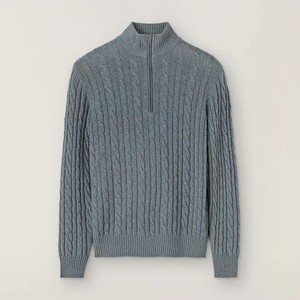 Suéter con Capucha y <span class=keywords><strong>Cuello</strong></span> <span class=keywords><strong>Alto</strong></span> de Lana/Cachemira para <span class=keywords><strong>Hombre</strong></span>, Tallas Grandes, con Cierre de 1/4, Diseños Personalizados con Logotipo, ODM, Invierno - Product Image 6
