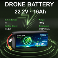 Baterai Drone Semi-solid State 22.2V 16Ah Densitas Energi Tinggi Beban Maksimum 80A untuk UAV Pertanian & Survei