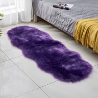 Décoration d'intérieur, tapis de chevet multifonctionnel populaire en peluche solide, tapis antidérapant, tapis moelleux en fausse fourrure de mouton