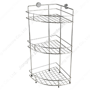 Estante de esquina de acero inoxidable para montar en la pared, de 3 niveles, triangular, para almacenamiento en el baño, para inodoro, sala de estar - Product Image 1