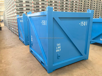 Panier de chargement offshore à demi-hauteur en acier Corten de 1,5 mètre, conforme aux normes DNV 2.7-1 ou ISO 10855, avec porte latérale, 5 pieds