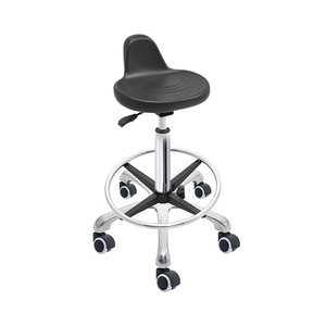 Hewei Industrial Chair PU Metal <b>Adjustable</b> <b>Height</b> Lab Workshop Beauty <b>Stool</b> With Casters - Product Image 1
