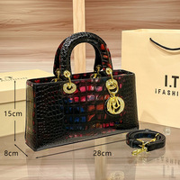 Sac à main bandoulière brillant motif crocodile pour femme, nouvelle collection automne/hiver 2025, style européen et américain haut de gamme
