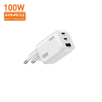 Chargeur rapide USB-C GaN 100W 65W 2C1A avec AVS PD3.2 ultra compact pour iPhone 17, Samsung S25 et Google Pixel 10