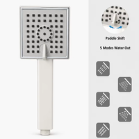 Pommeau de Douche Portable en Plastique ABS Chromé, Triple Mode de Jet, Haute Pression, Économe en Eau, Idéal Appartement