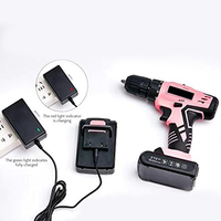 Trousse à outils professionnelle boîte à outils électrique Combo ensemble d'outils ménagers trousse à outils rose avec perceuse électrique sans fil
