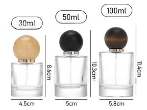 Botellas <span class=keywords><strong>de</strong></span> perfume <span class=keywords><strong>de</strong></span> vidrio redondas <span class=keywords><strong>de</strong></span> 30ml, 50ml, 100ml con <span class=keywords><strong>atomizador</strong></span> presurizado <span class=keywords><strong>de</strong></span> coche ámbar para Australia para limpiador facial - Product Image 6