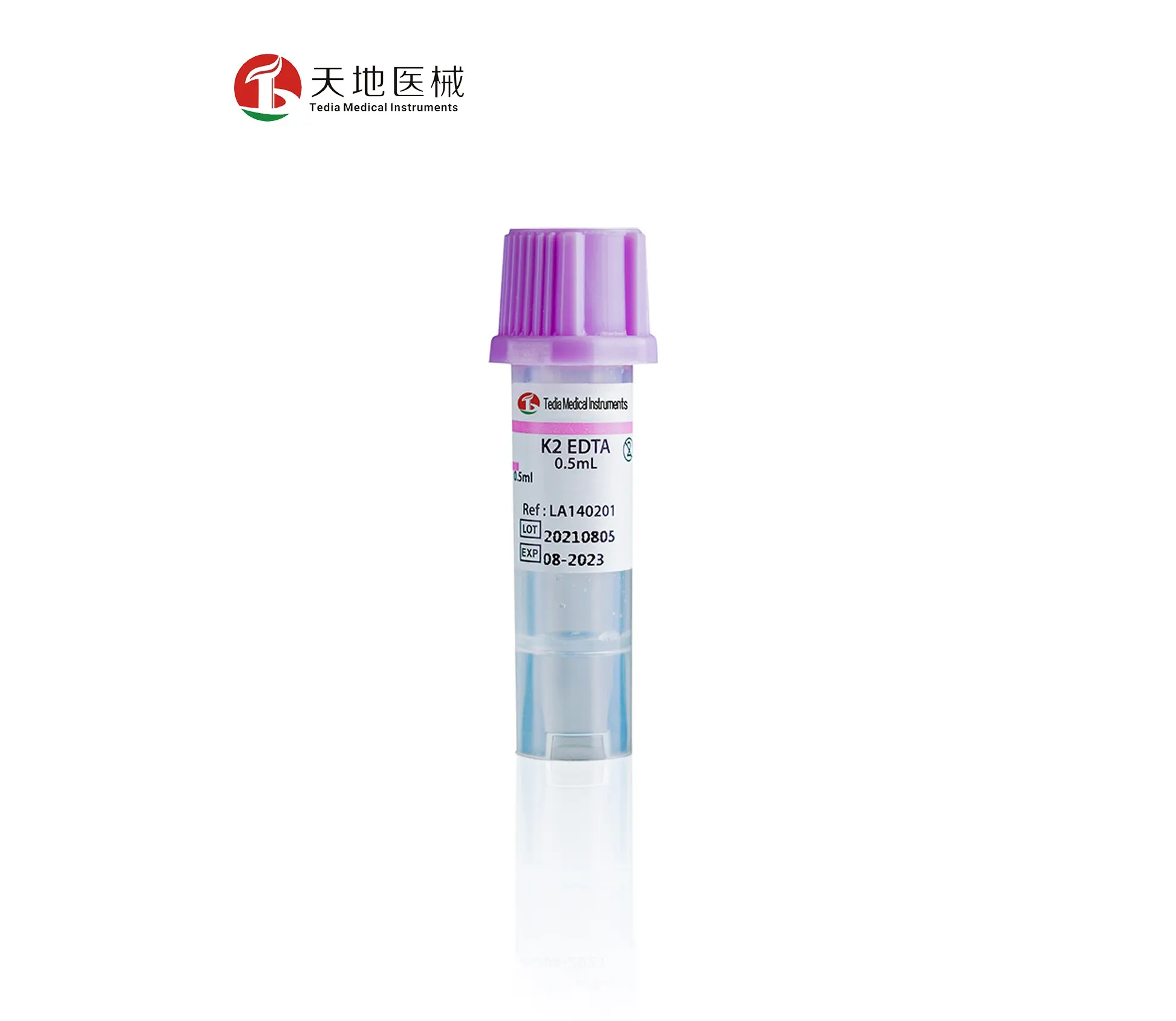 Medical Vacuum Blood Collection Tube CE Approval Edta Tube/ Purple pet tube /0.5 ml micro blood collection tube