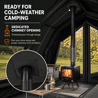 Tente gonflable Coody 17.2 Familia Pro Air - Noire, grande capacité, pour camping extérieur quatre saisons, durable et portable