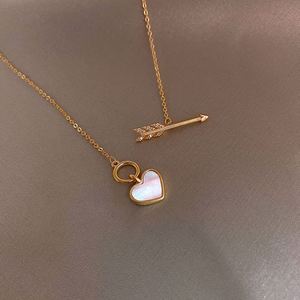 Promotion Exceptionnelle : Collier Cœur d'Amour en Coquillage Flèche de Cupidon, Ins Simple et Exquis, Pendentif en Cristal de Pierre pour Femme, Chaîne Clavicule - Product Image 4