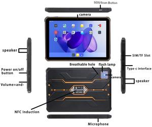 10.1 "IP68 <span class=keywords><strong>NFC</strong></span> Android 13 máy tính bảng PC 10000mAh 8 lõi 8GB 128GB T616 CPU 4 gam Dual <span class=keywords><strong>Sim</strong></span> khe cắm thẻ 2D Máy quét Android gồ ghề máy tính bảng - Product Image 2