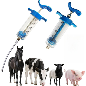 Pistola de Dosificación Veterinaria Ajustable de 10 ml, 20 ml, 30 ml, 50 ml, Dosificador de Medicamentos Orales Reutilizable con Boquillas de Repuesto para Ganado Ovino - Product Image 4