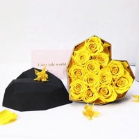 Roses éternelles en forme de cœur, pour un cadeau de saint-valentin, roses romantiques, luxueuses, en forme de cœur, 1 pièce, offre spéciale