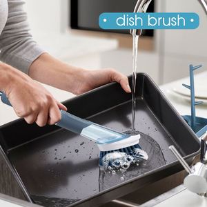 แปรงล้างจานอัจฉริยะ Smart Kitchen Cleaner 3 หัวเปลี่ยนได้ พร้อมที่จ่ายสบู่ ฟองน้ำ ขนแปรง PP TPR พร้อมด้ามจับ - Product Image 5