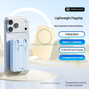 Banco de Energía Magnético Magsafered de Fábrica, Mini Banco de Energía de 10000 mAh, Cargador Inalámbrico Magnético de 15 W, Seguro y Rápido, Soporte Portátil y Tarjetero - Product Image 4