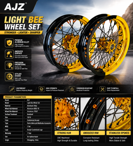 CNC Aluminium Supermoto Radsatz 17 Zoll Passend für Suzuki RMZ250 <span class=keywords><strong>450</strong></span> 450Z 2017-2024 Offroad Dirt Bike Teile - Product Image 1