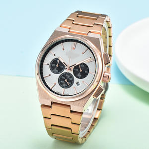 Montre de luxe pour homme, chronographe, multifonctionnelle, étanche 5 ATM, cadran blanc, aiguilles lumineuses <span class=keywords><strong>en</strong></span> acier inoxydable, design minimaliste personnalisé - Product Image 3