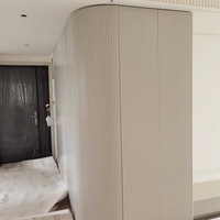 Panneaux muraux flexibles modernes imperméables DIY en MDF Tambour avec support auto-adhésif et placage bois