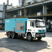Camion aspirateur industriel puissant à grande capacité, tiré par un tracteur, pour l'élimination des poussières sur les grands sols d'usine