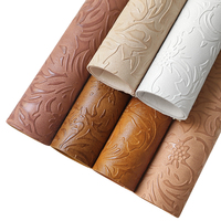 Tissu en similicuir à motif floral vintage, cuir synthétique gaufré pour nœuds, boucles d'oreilles, projets de bricolage