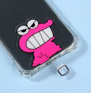 Mobile Phone Strap Patch Gasket Clip Solid Back Stick TPU Cartoon Fixed Patch Card Clip Shell Anti-loss Connection Necklace