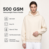 Sweat-shirt en molleton brossé épais 500 GSM, coupe ample, chaud et confortable, style streetwear américain, pull premium pour homme, fourniture marque privée