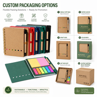 Ensemble de carnets en papier recyclé avec stylo, notes adhésives, journal à spirales, cadeau promotionnel personnalisé avec logo, vente en gros, écologique, pour le bureau et l'école